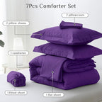 JOLLYVOGUE Queen Comforter Set, Ultra-Soft Bed in a Bag Queen Size 7 Pieces - Image 5