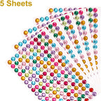 HARFINGTON 5 Sheet/800pcs Rhinestone Adhesive Stickers Self Adhesive Acrylic - Image 3