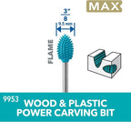Dremel 9953 Flame Tip 3/8" Power Rotary Carving Bit - Image 3