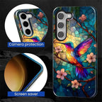 for Samsung Galaxy S23 Case, Stained Glass Hummingbird Pattern Glossy 2 in 1 - Image 6