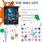 Aurora Paint by Numbers Kit for Adults Beginner, Snowy Mountain Lake Scenery - Image 4