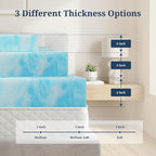 IULULU Queen Size Mattress Topper, 3 Inch Gel Memory Foam Topper, Pressure - Image 4