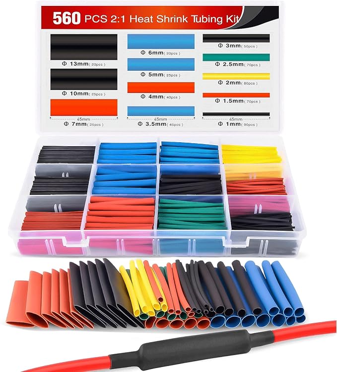 Nilight - 50005R Heat Shrink 2:1 Electric Insulation Tube Kit 45mm Flame by Nilight