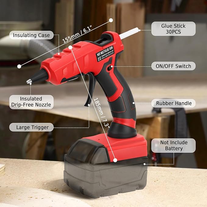 LIVOWALNY Cordless Hot Glue Gun Compatible - Image 2