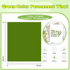 Tintnut Green Permanent Vinyl 8 Sheets 12x10in Emerald Green Adhesive Vinyl | - Image 2