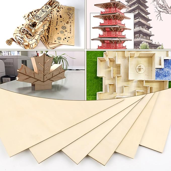 FOCCTS 24 Pack Basswood Sheets 1/8 x 12 x 12 inch, 3mm Plywood Sheets Balsa - Image 5