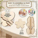 24-Piece 3D Craft Set Wooden Unfinished Wood Crafts Flowersspring Crafts - Image 4