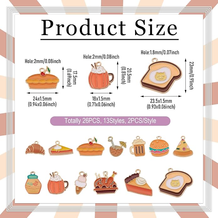 Enamel Food Charms Cute Assorted Food Pendants Sweet Dessert Charms - Image 2