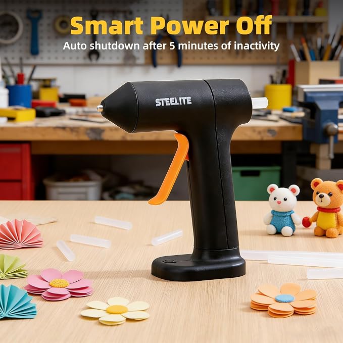 Cordless Hot Glue Gun with 10pcs Glue Sticks, 30s Fast Heating, 2000mAh - Image 7
