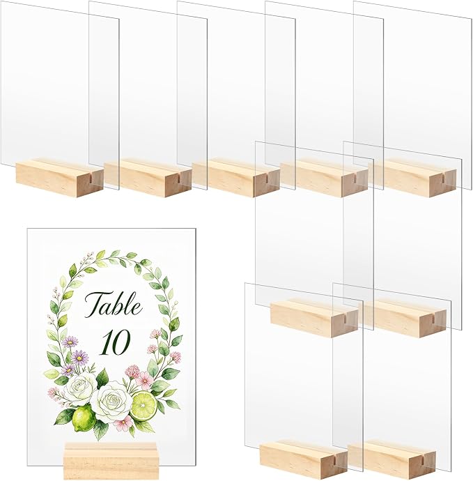 Bercoor 10 Pack 5x7 Inch Blank Clear Acrylic Sign by Bercoor