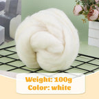3.53oz Wool Roving, Fiber Roving Wool Top, Needle Felting Supplies, Pure Wools - Image 2