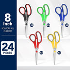 BURVAGY 24-Pack 8" All Purpose Heavy Duty Sharp Scissors Bulk - Image 3