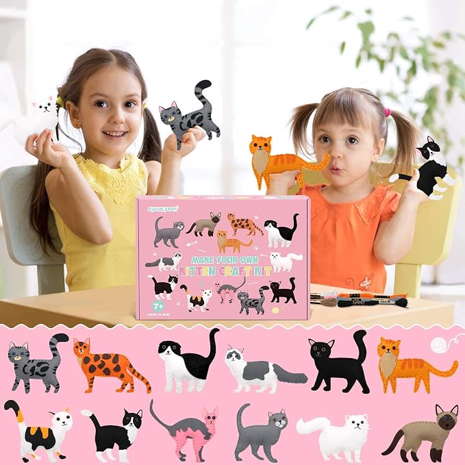 CiyvoLyeen Cat Sewing Kit for Kids –Ages 7 8 9 10 11 12 Kitten Plush Toys Arts - Image 7