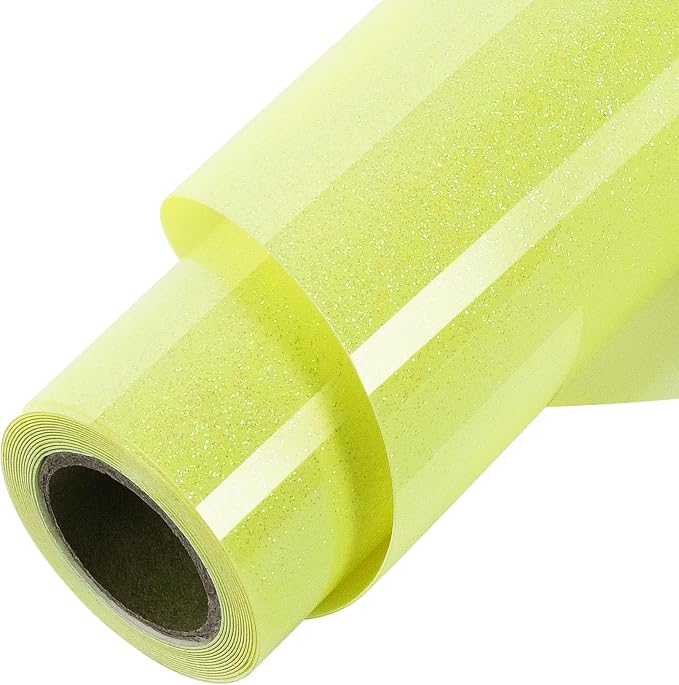 ​TORC Yellow Glitter HTV Yellow Heat Transfer Vinyl HTV Rolls by TORC
