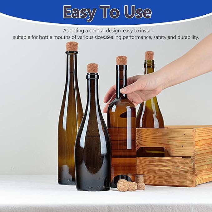 25Pack Tapered Cork Stoppers 1.1 in H x 1.34 in Top x 1 in Bottom - Image 5