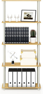 Furinno TURN-N-TUBE Storage Shelves, 5-Tier Book Shelf, Corner Shelf, Toolless - Image 5