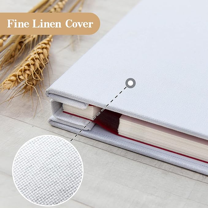 potricher Large Photo Album Self Adhesive 4x6 5x7 8x10 Pictures Linen Cover 40 - Image 5