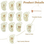 14 pcs Footprint Theme Unfinished Wooden Cutout Charms Baby Newborn Wood Cutouts - Image 3