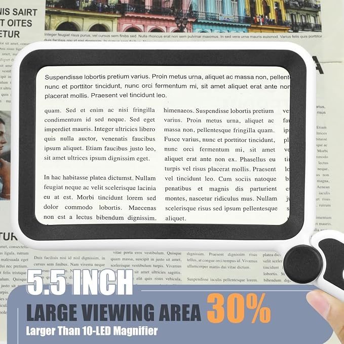 Magnifying Glass for Reading, Rechargeable 5X Large Page Magnifier - Image 2