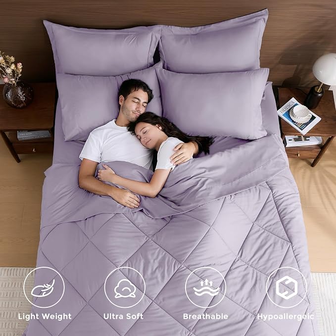 HEVUMYI Purple Twin-XL Comforter Set - Image 2