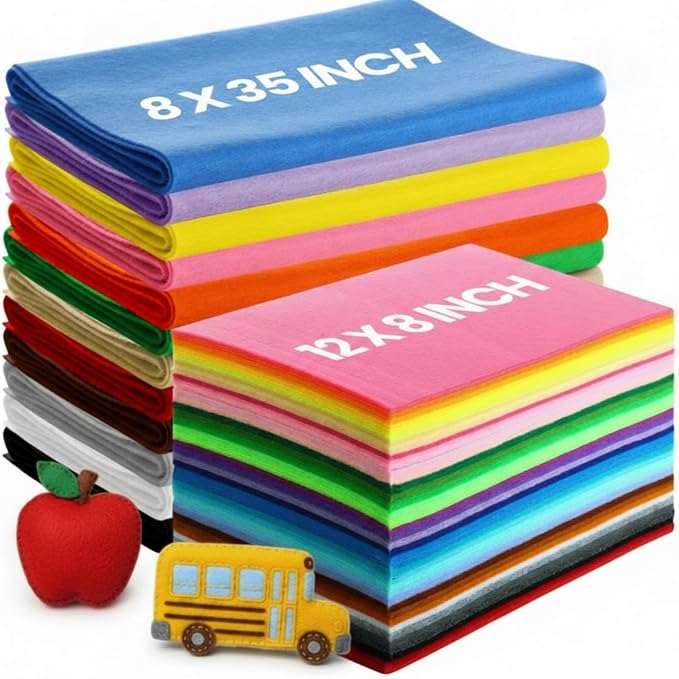 Reginary 120 Pcs 8 x 12 Inch & 8 x 35 Inch Felt Sheets Bulk by Reginary