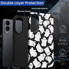 Case for Samsung Galaxy S25 Edge Case, Halloween Ghosts Bats Design Hybrid Dual - Image 6