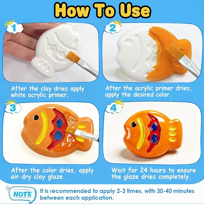 3.4FL OZ Air Dry Clay Glaze, High Gloss Varnish, Protective Sealant to Prevent - Image 6