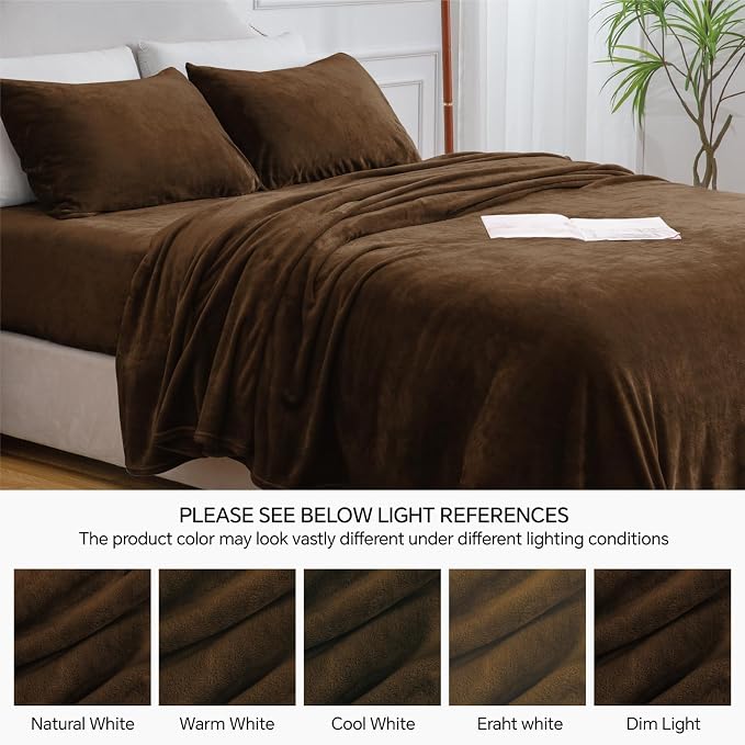 BEDELITE Flannel Sheets Full Size Brown - Image 9