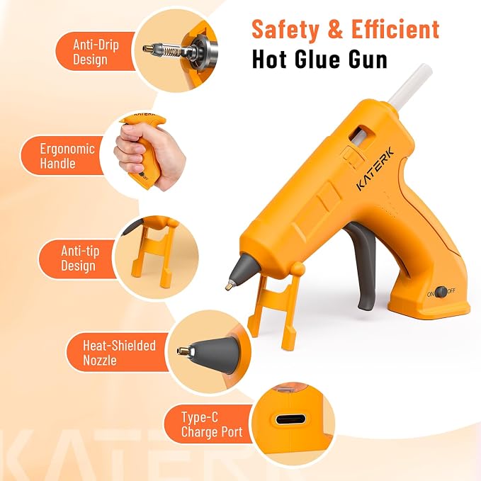 Katerk 3.7V Cordless Hot Glue Gun Kit - Image 6