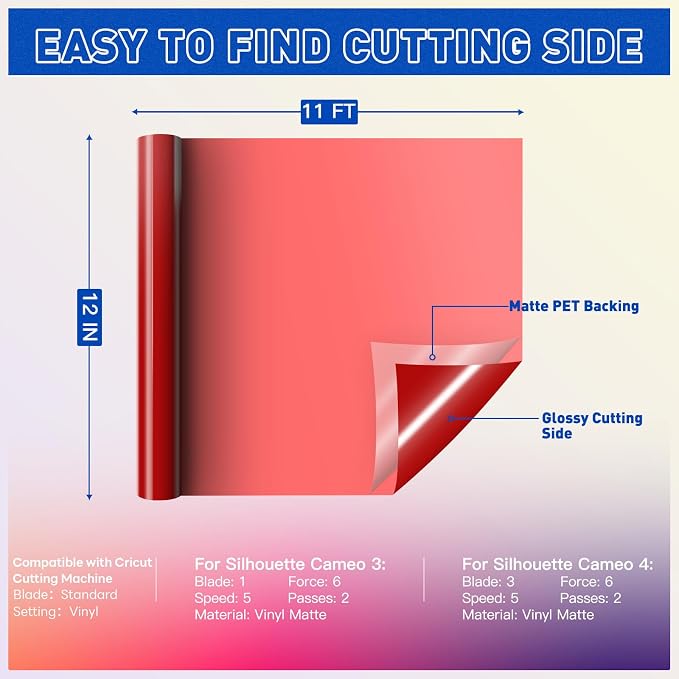HTVRONT Red Permanent Vinyl Rolls - Image 6