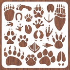 INFUNLY Paw Print Stencils for Painting 11.8" Animal Footprint Wall Stencil by INFUNLY
