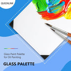 Glass Palette for Oil Painting, 12 x 9 Inches, Ultra White, Watercolor - Image 2