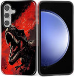 for Samsung Galaxy S24 Plus Case, Cool Dinosaur Red Black Pattern Glossy 2 in 1 by Teonvpu