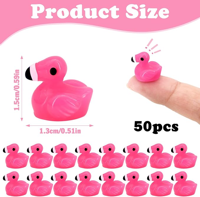 50pcs Mini Resin Flamingo Ducks, Tiny Flamingo Figurines to Hide, Miniature - Image 3