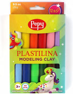 Pepy Plastilina Reusable and Non-Drying Modeling Clay; Box of 12-Color Sticks by Pepy