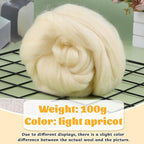 3.53oz Wool Roving, Wool Felting Supplies, Pure Wools, Chunky Yarn, Spinning - Image 2
