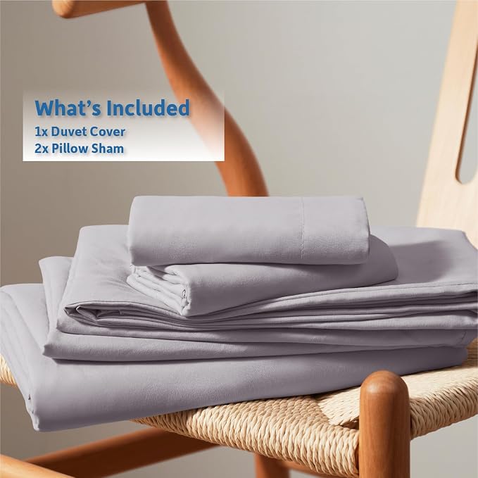 Nestl Grey Lavender California King Duvet Cover Sets - Image 9