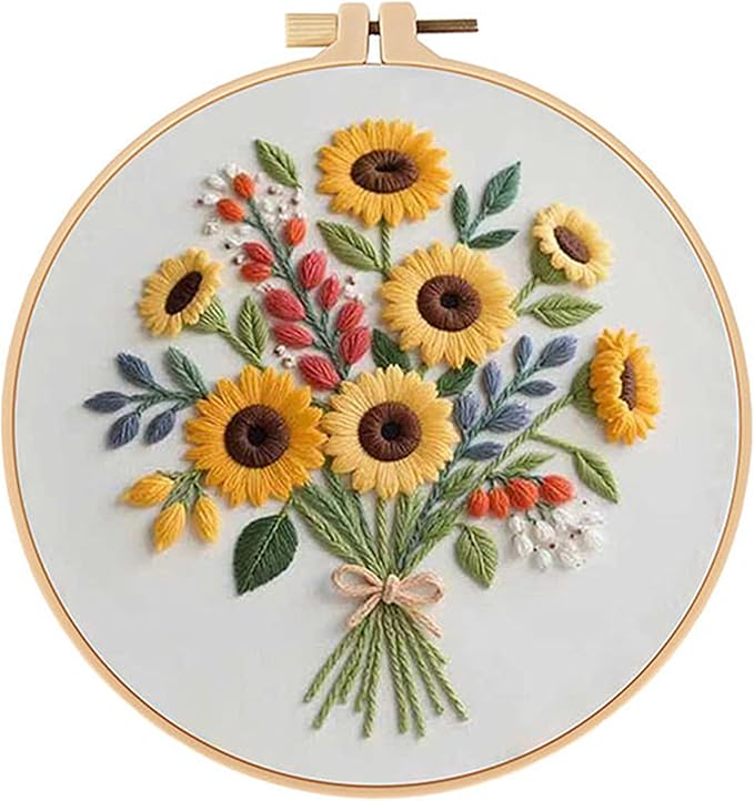 Sunflower Embroidery Kit for Beginners by Unknown