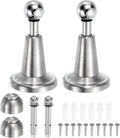 uxcell 2Pcs Magnetic Door Stopper, 304 Stainless Steel Magnetic Door Stop Catch, Soft-Catch Brushed Nickel Hold Door Open Wall Mount for Bottom of Door, Silver