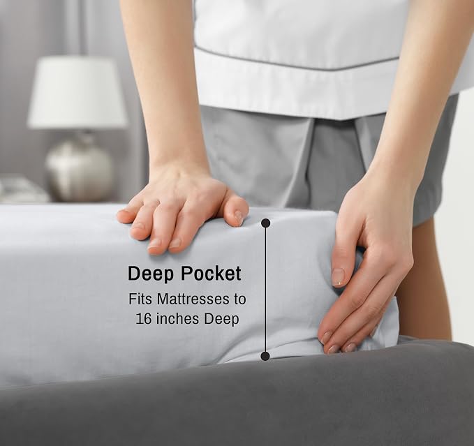 RUVANTI 100% Cotton Sheets – Queen Size Percale Bedding, Cooling & Breathable - Image 6