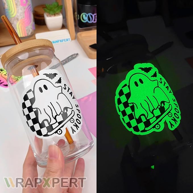 WRAPXPERT White Glow in the Dark Vinyl, Glow in the Dark Permanent Adhesive - Image 2