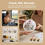 Herdiese Embroidery Kit for Beginners & Adults, Pre-Printed Fabrics, 9 Needles - Image 4