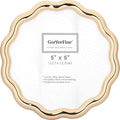 High-End Gold 5x5'' Round Zinc Alloy Picture Frames, Unique Wave Design by GorYeeFine