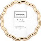 High-End Gold 5x5'' Round Zinc Alloy Picture Frames, Unique Wave Design by GorYeeFine