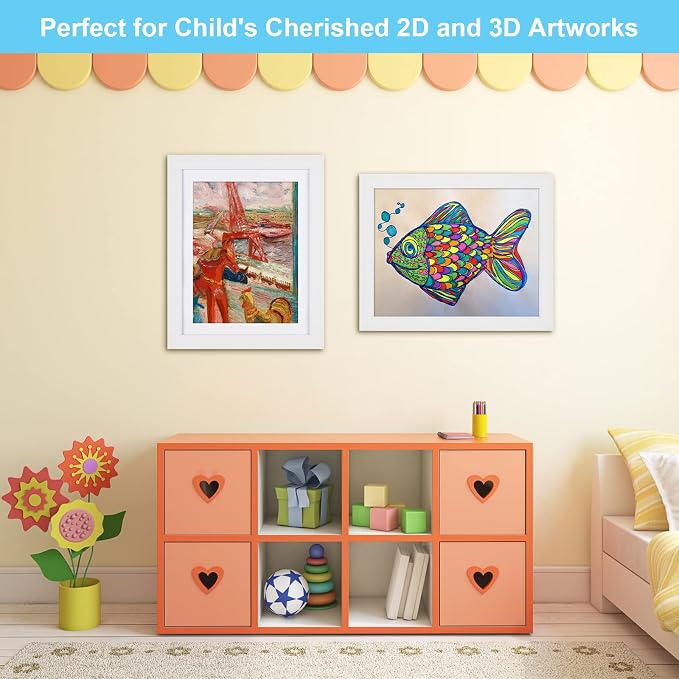 Kids Art Frames, 11x14 Front Opening Kids Artwork Frames Changeable, Holds 50 - Image 6