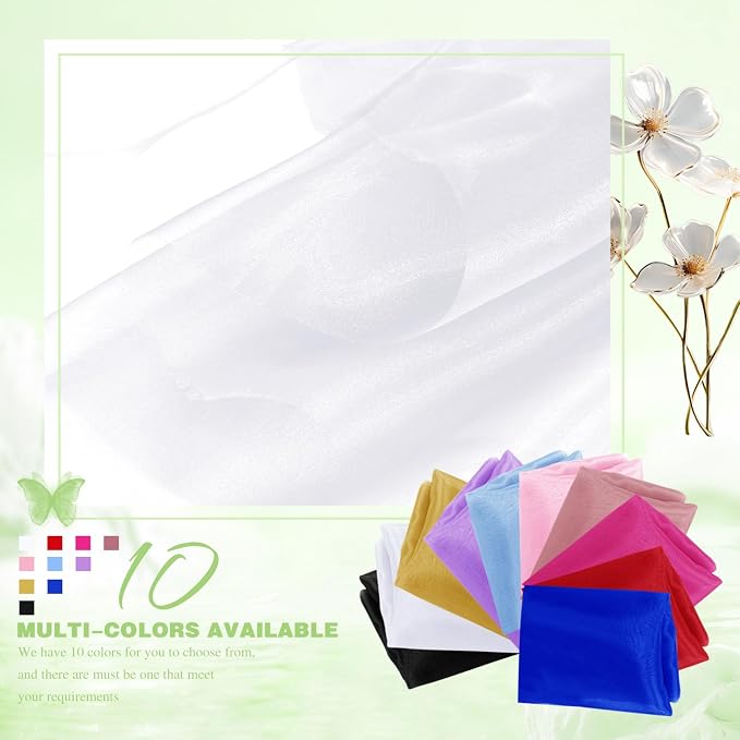 VACVELT White Sheer Organza Fabric by The Yard 60" Wide | Semi-Transparent - Image 3