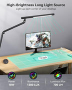 LED Desk Lamp with Clamp, 18W Architect Desk Lamp with Dual Light, Flexible 3 - Image 2