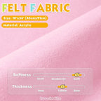 Soft Pink 18" X 36" Felt Fabric Sheet - Image 2