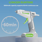 WORKPRO 7.2V Cordless Hot Melt Glue Gun, Rechargeable Fast Preheating Glue Gun - Image 2