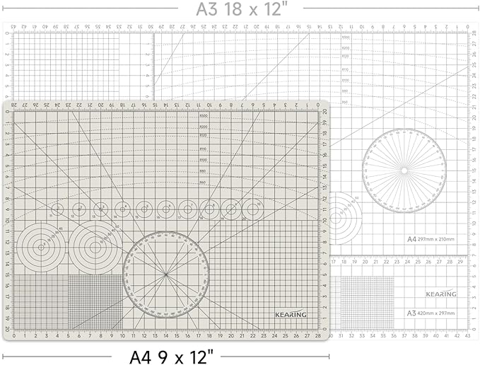 KEARING A4 Self Healing Cutting Mat 9x12 Inch, 3mm Thick Double-Sided - Image 2